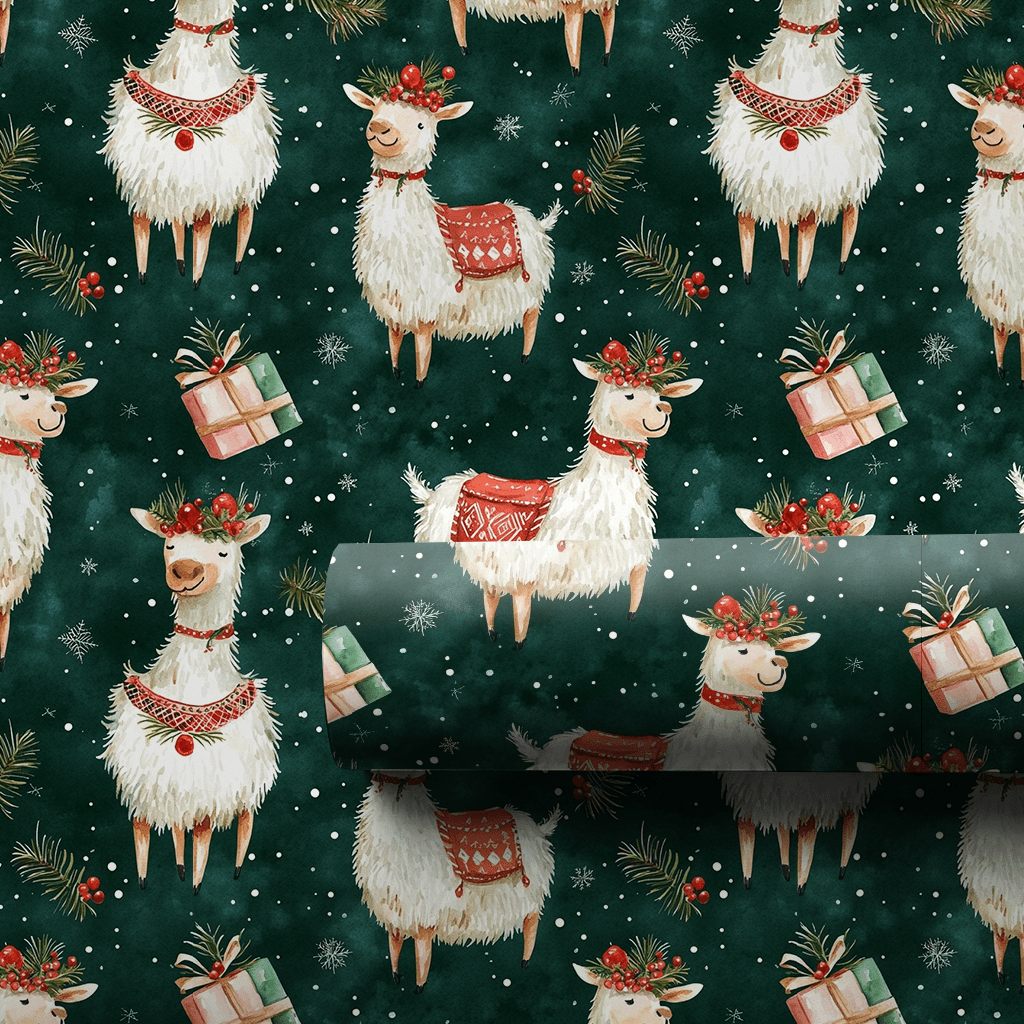 Mistletoe Llama - Wrapping Paper - Aspen & Arlo