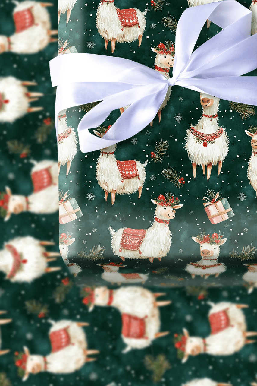 Mistletoe Llama - Wrapping Paper - Aspen & Arlo