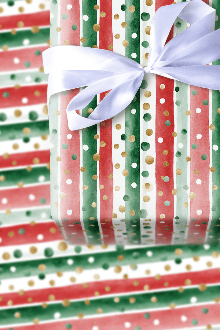 Confetti Candy Stripes - Wrapping Paper - Aspen & Arlo