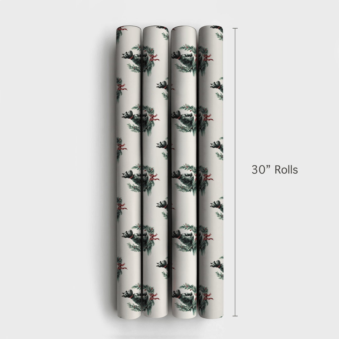 Scottie Wreath - Wrapping Paper - Aspen & Arlo