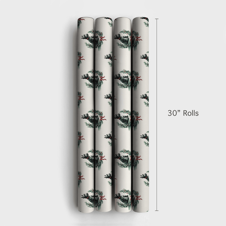 Scottie Wreath - Wrapping Paper - Aspen & Arlo