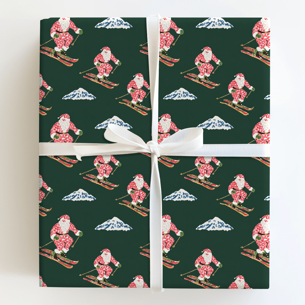 Santa on the Slopes - Wrapping Paper - Aspen & Arlo
