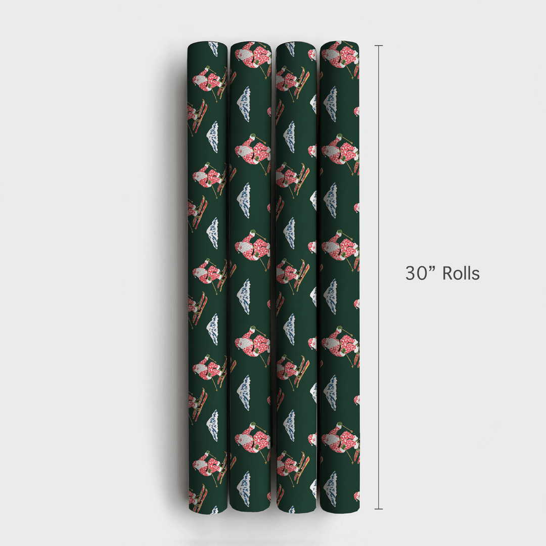 Santa on the Slopes - Wrapping Paper - Aspen & Arlo