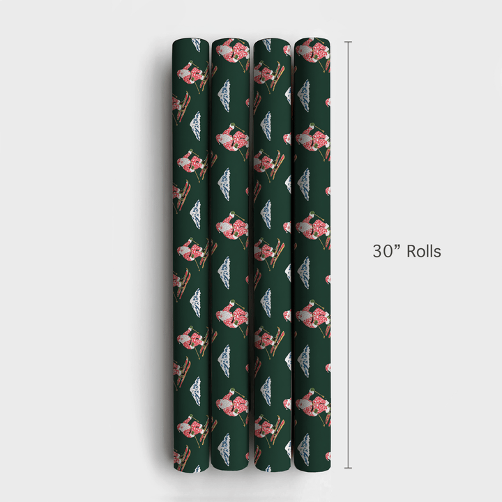 Santa on the Slopes - Wrapping Paper - Aspen & Arlo