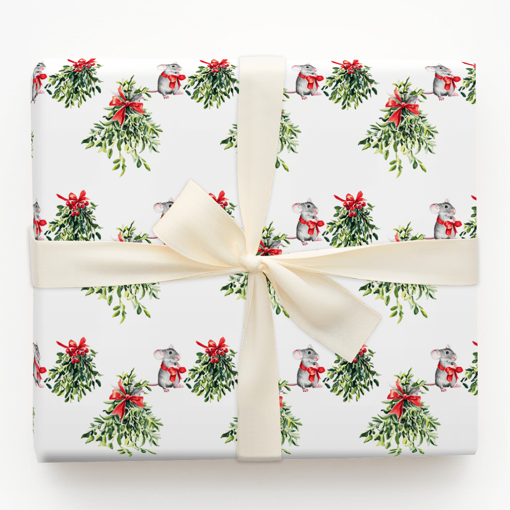 Mistletoe Mouse - Wrapping Paper - Aspen & Arlo