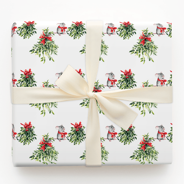Mistletoe Mouse - Wrapping Paper - Aspen & Arlo