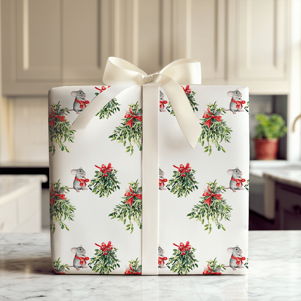 Mistletoe Mouse - Wrapping Paper - Aspen & Arlo