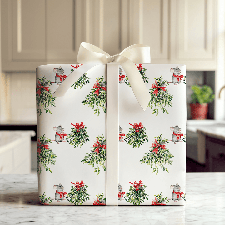 Mistletoe Mouse - Wrapping Paper - Aspen & Arlo