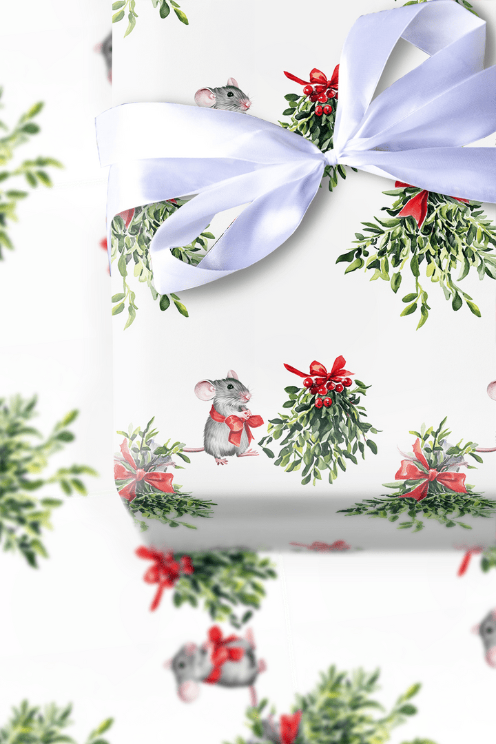 Mistletoe Mouse - Wrapping Paper - Aspen & Arlo
