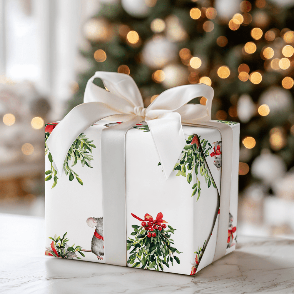 Mistletoe Mouse - Wrapping Paper - Aspen & Arlo