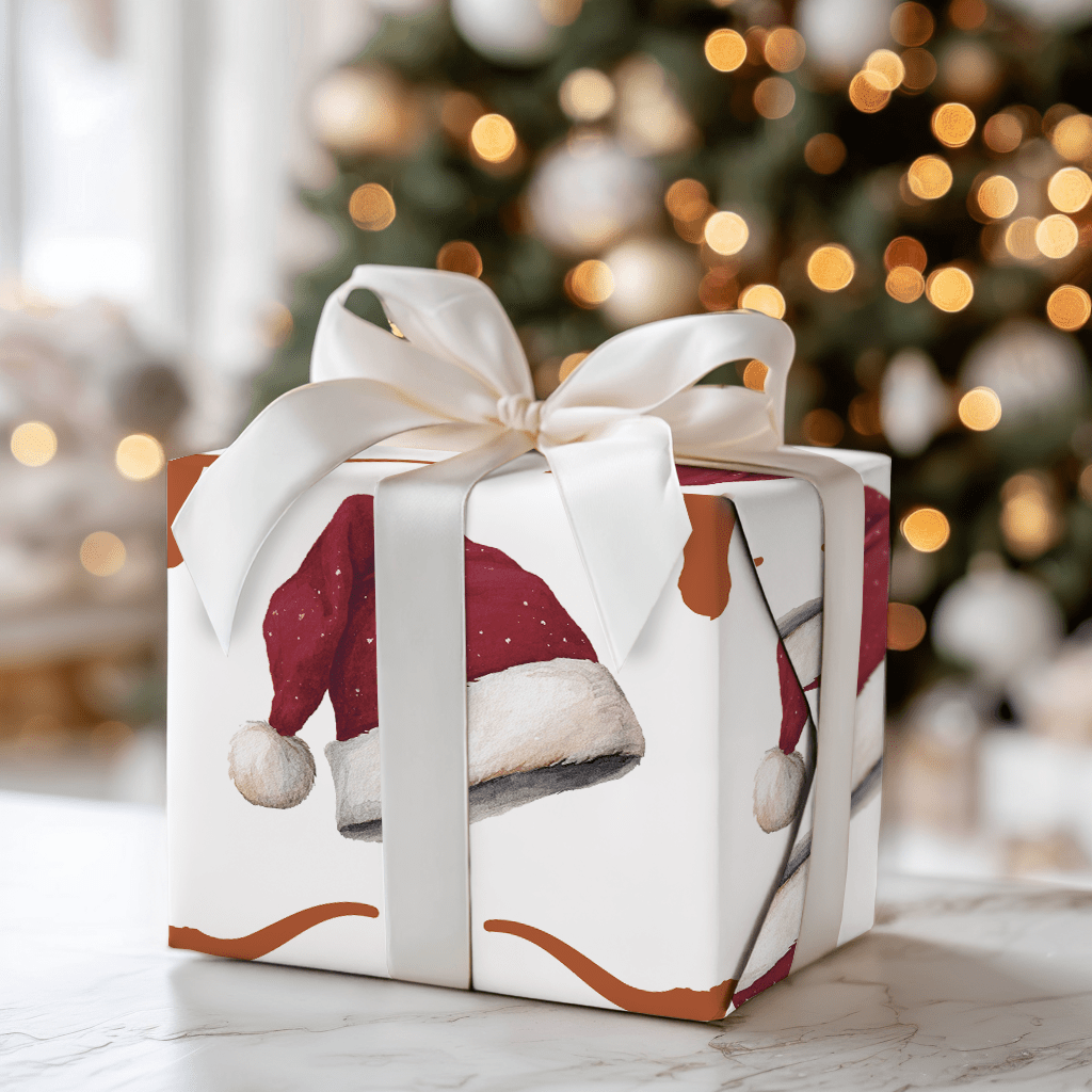 Claus in Burnt Orange - Wrapping Paper - Aspen & Arlo