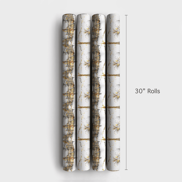 Snowy Sidewalks - Wrapping Paper - Aspen & Arlo
