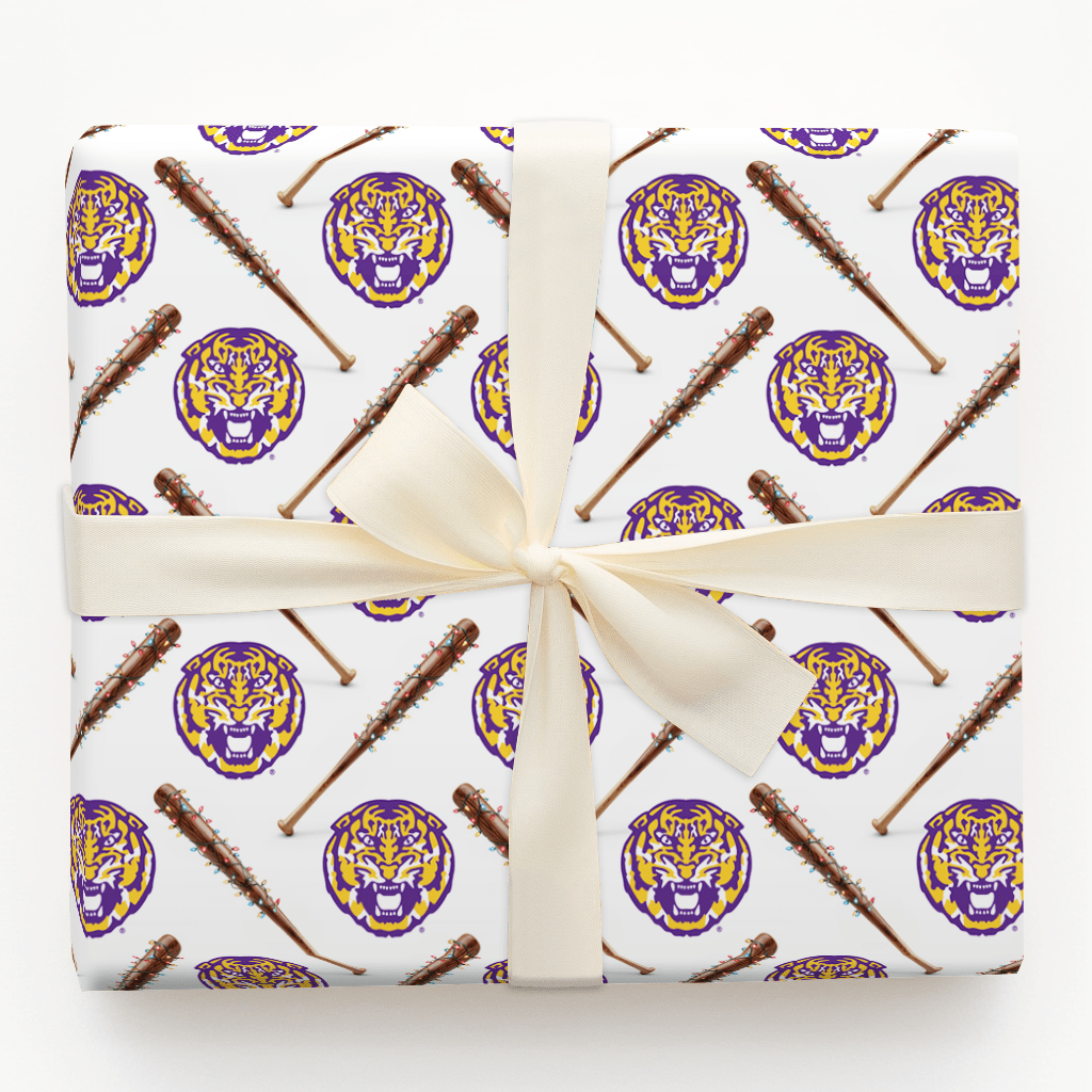 LSU Holiday Sluggers - Wrapping Paper - Aspen & Arlo