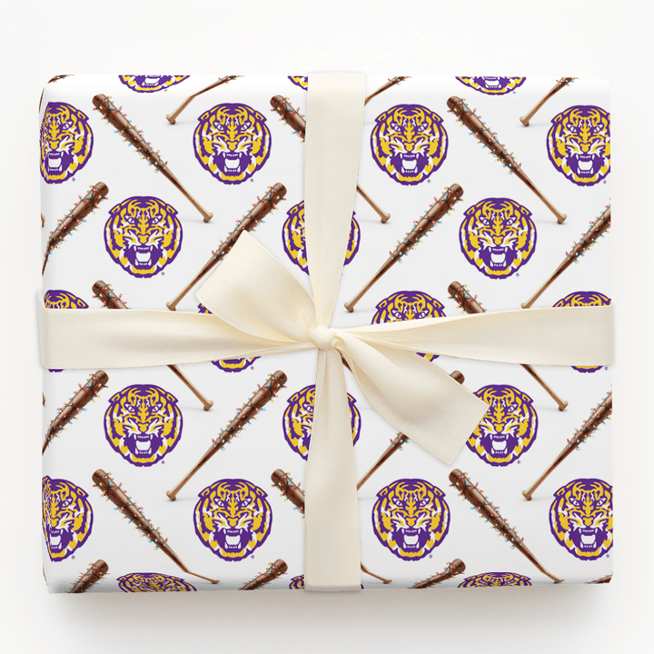 LSU Holiday Sluggers - Wrapping Paper - Aspen & Arlo