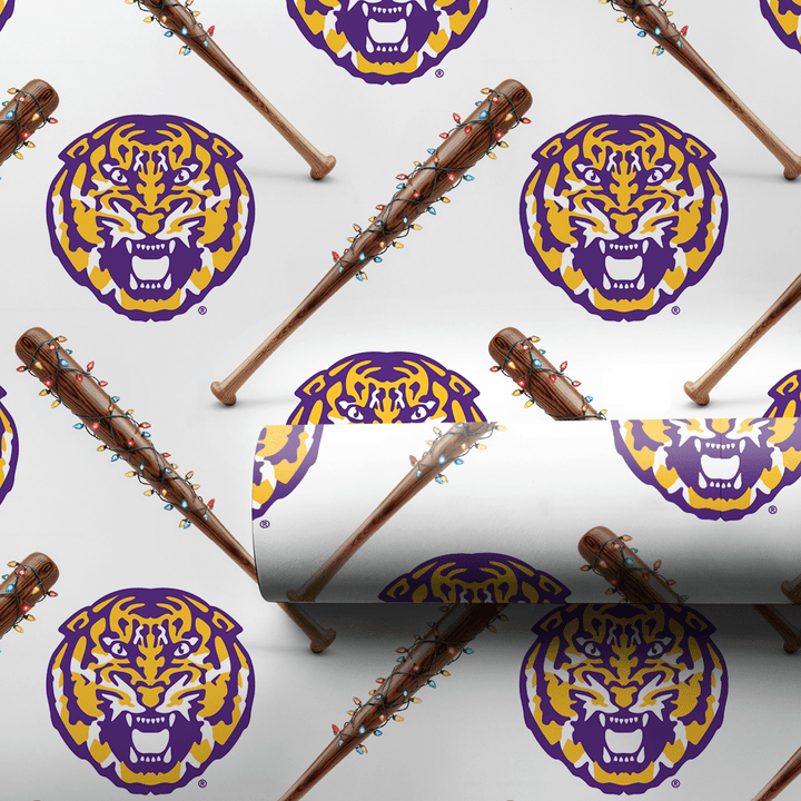 LSU Holiday Sluggers - Wrapping Paper - Aspen & Arlo