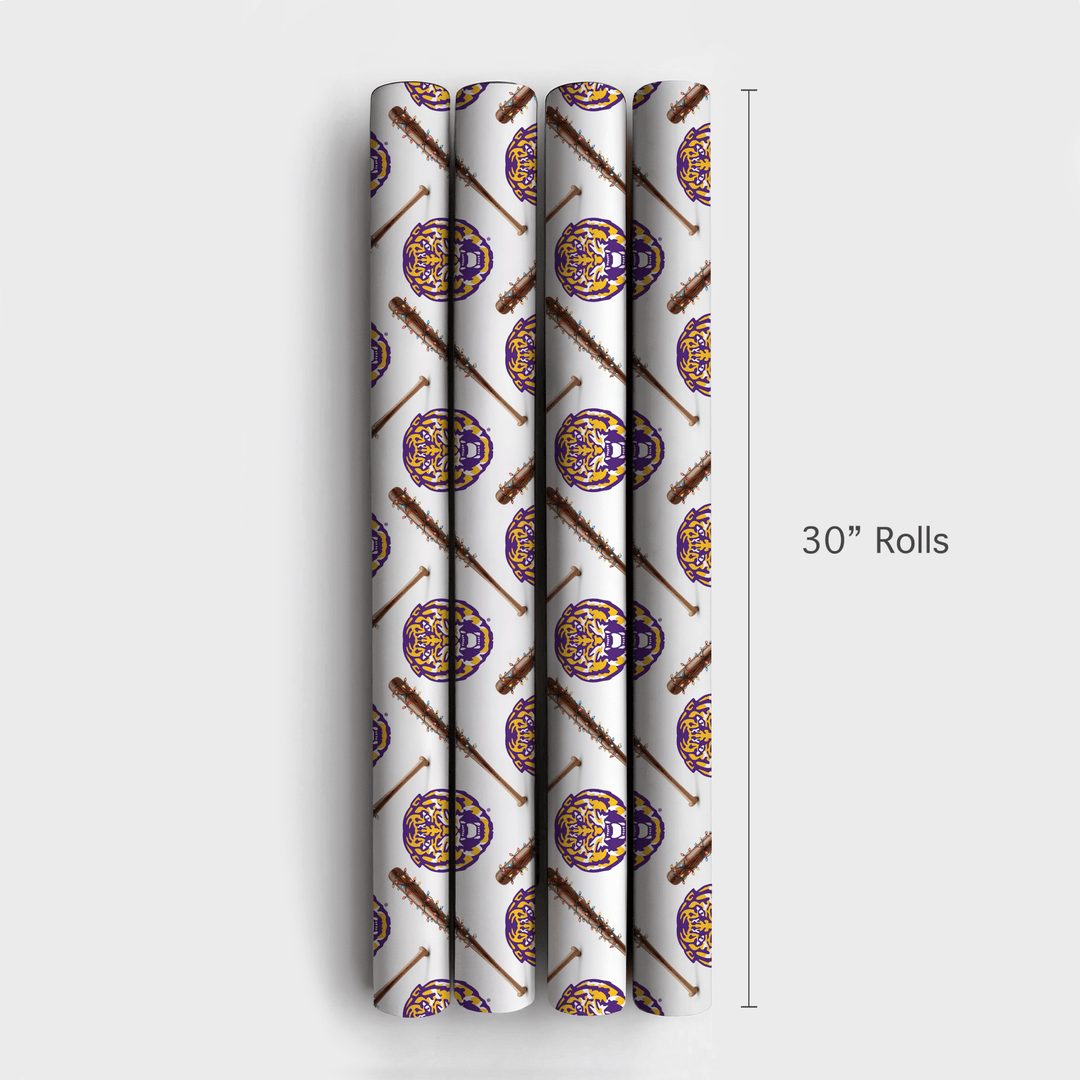LSU Holiday Sluggers - Wrapping Paper - Aspen & Arlo