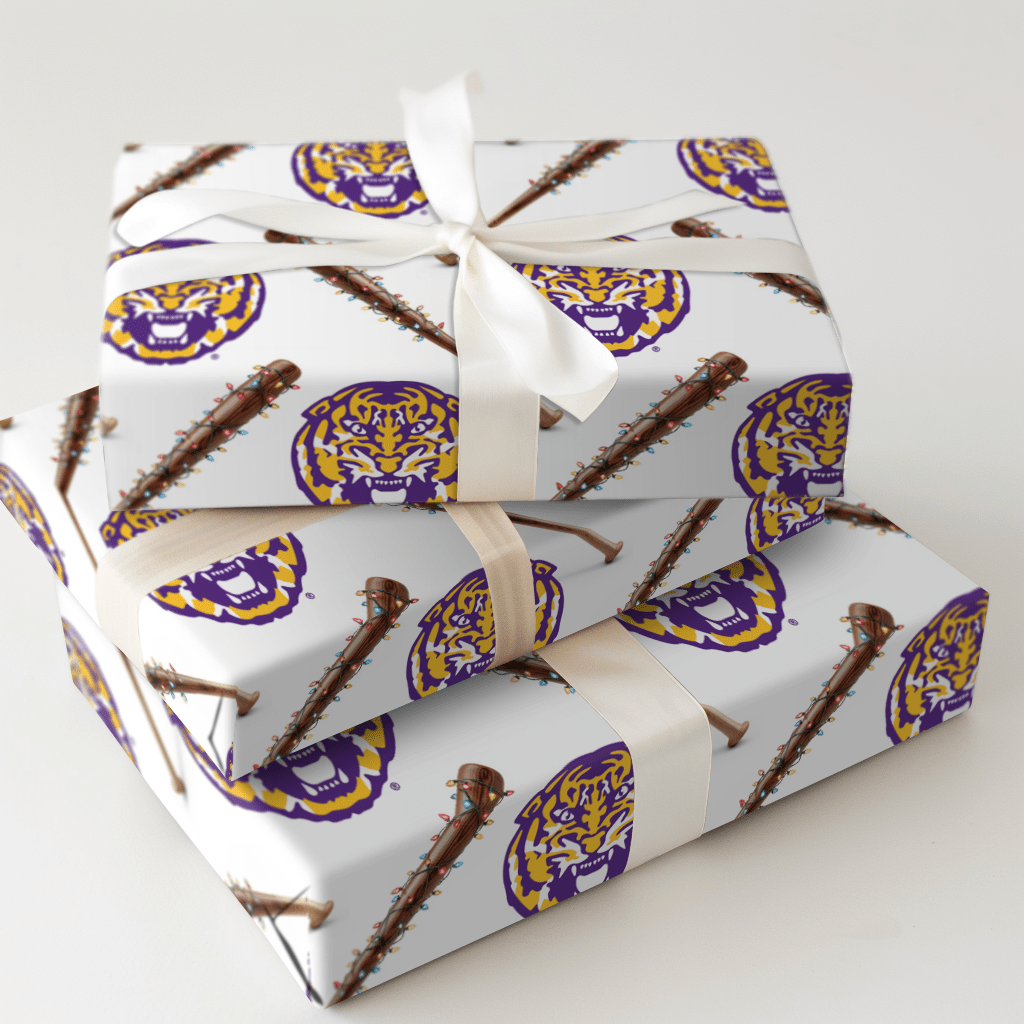 LSU Holiday Sluggers - Wrapping Paper - Aspen & Arlo