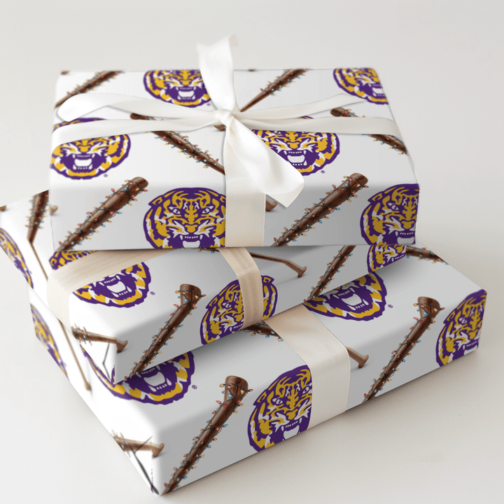 LSU Holiday Sluggers - Wrapping Paper - Aspen & Arlo