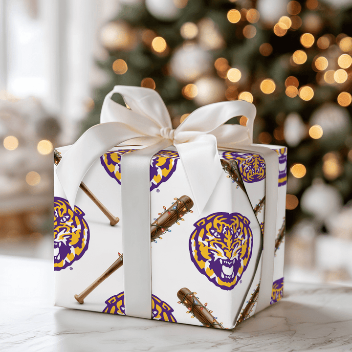 LSU Holiday Sluggers - Wrapping Paper - Aspen & Arlo
