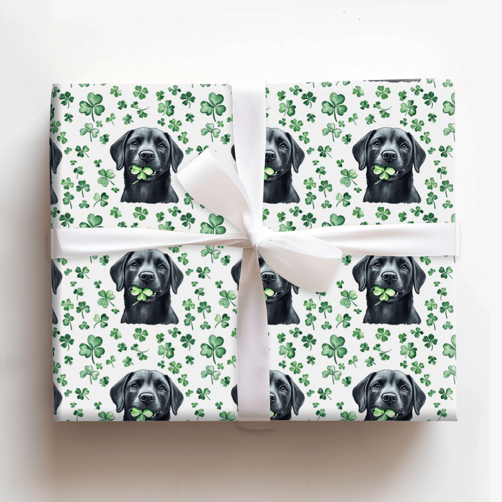 Lucky Black Lab - Wrapping Paper - Aspen & Arlo