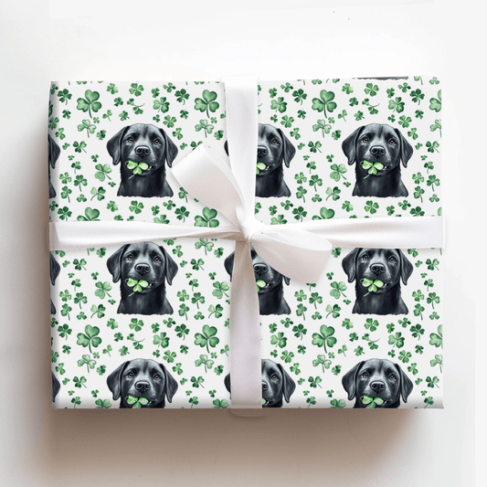 Lucky Black Lab - Wrapping Paper - Aspen & Arlo