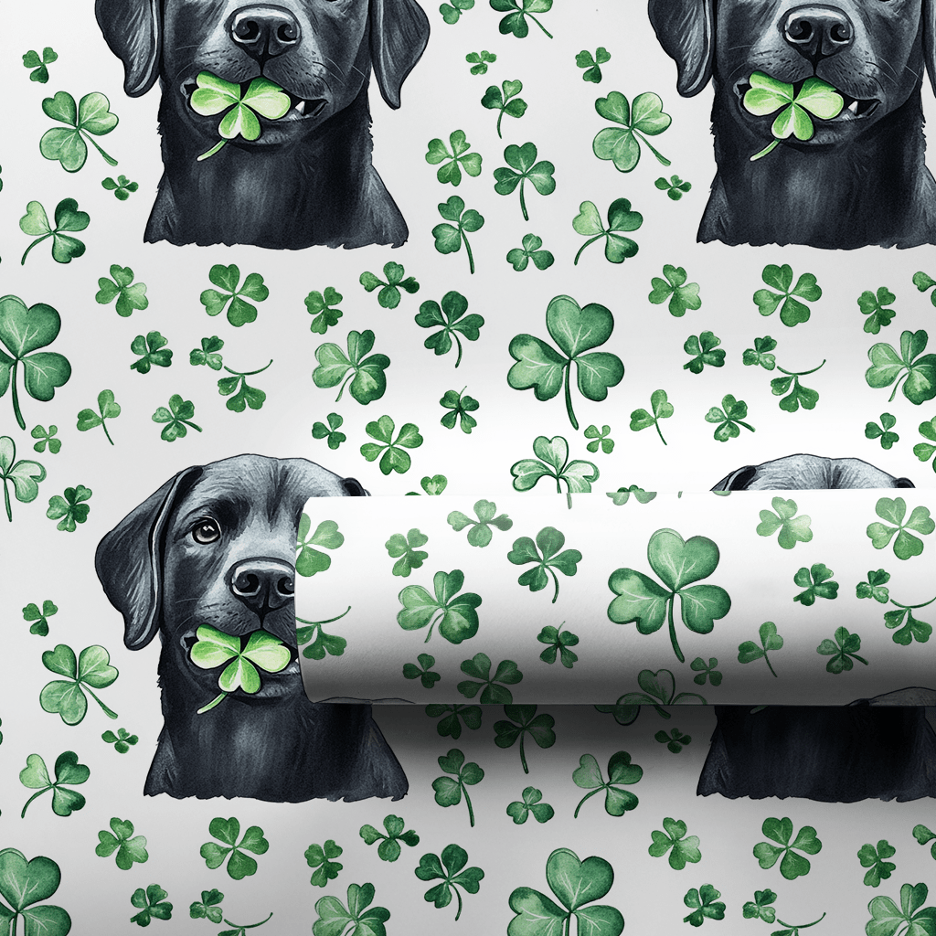 Lucky Black Lab - Wrapping Paper - Aspen & Arlo