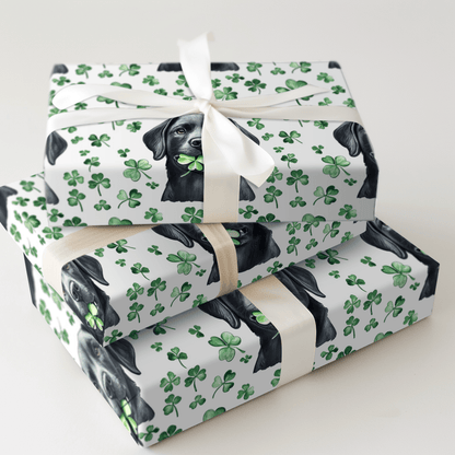 Lucky Black Lab - Wrapping Paper - Aspen & Arlo