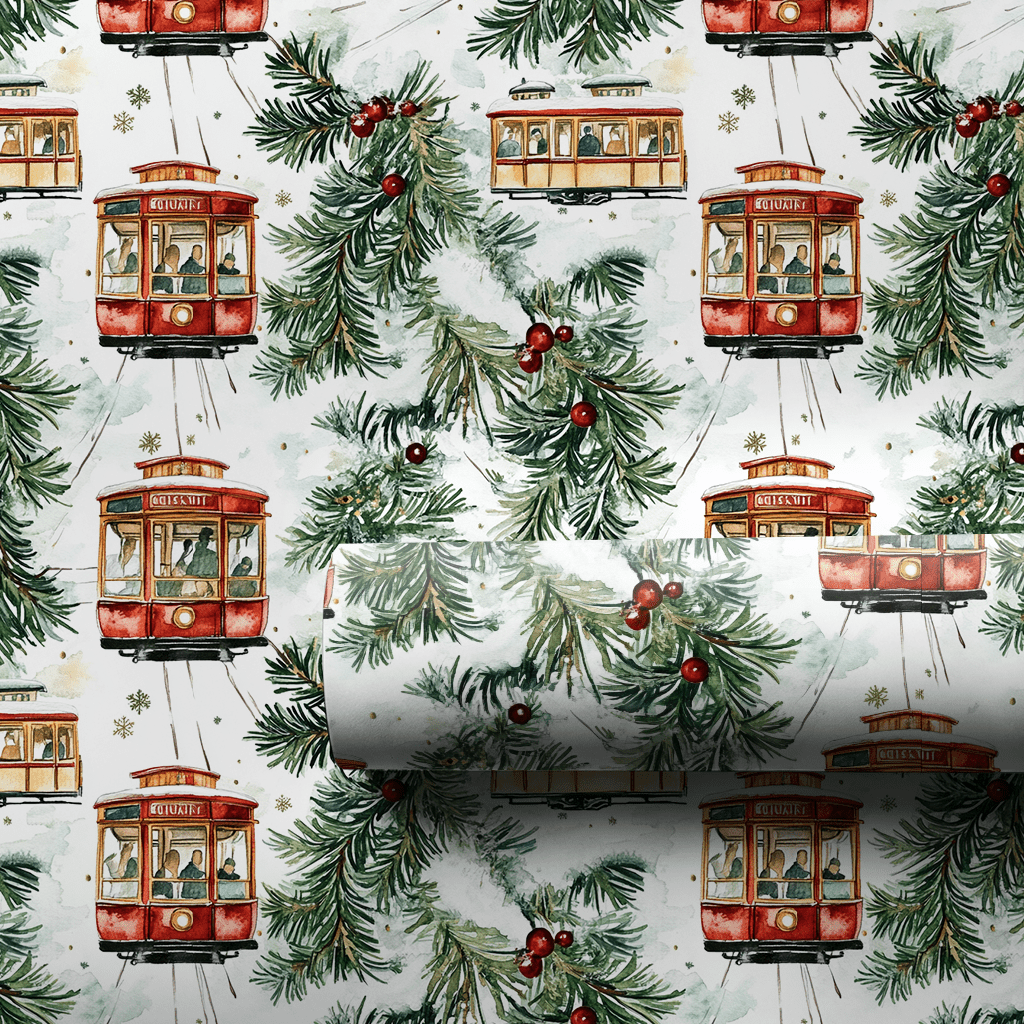 Street Car Festive - Wrapping Paper - Aspen & Arlo
