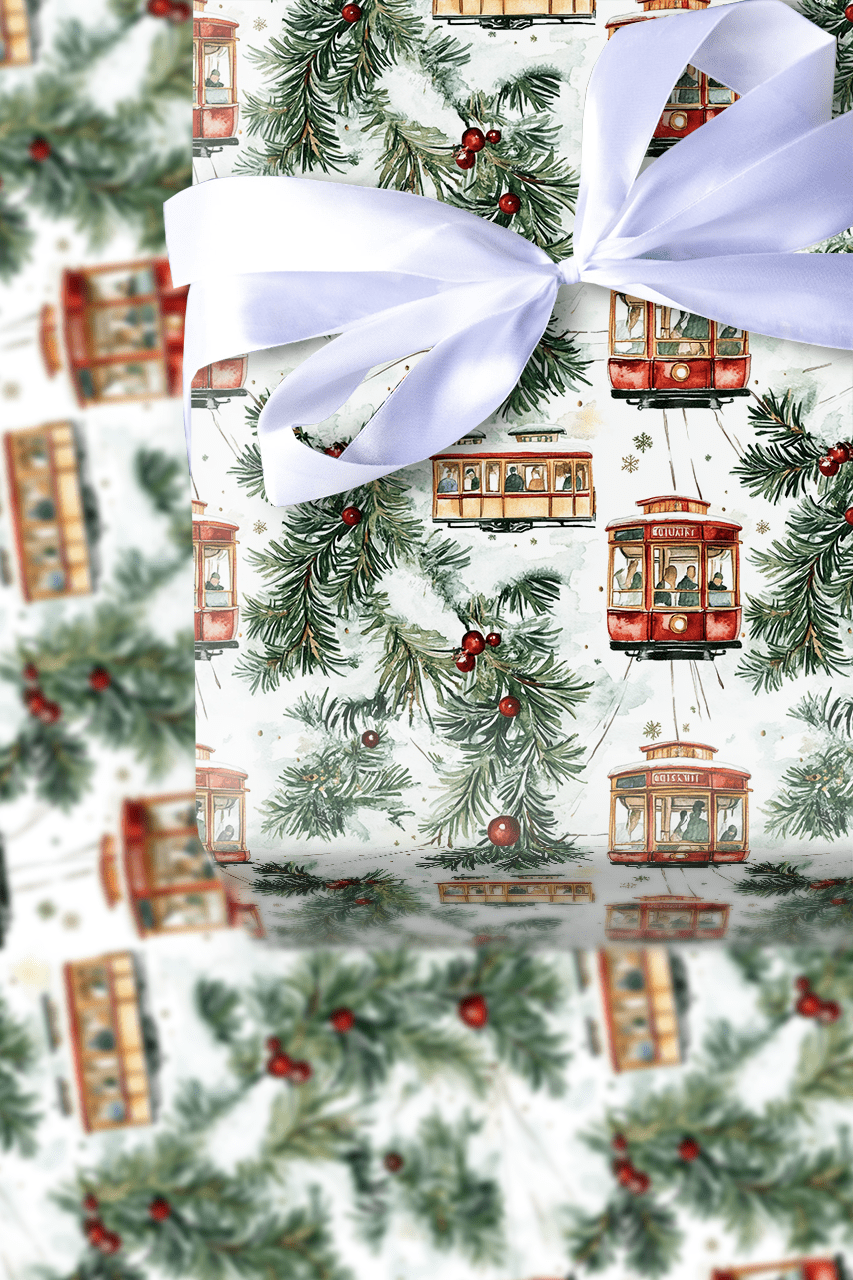Street Car Festive - Wrapping Paper - Aspen & Arlo