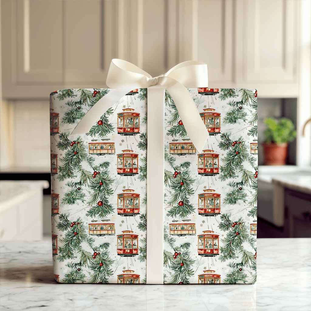 Street Car Festive - Wrapping Paper - Aspen & Arlo