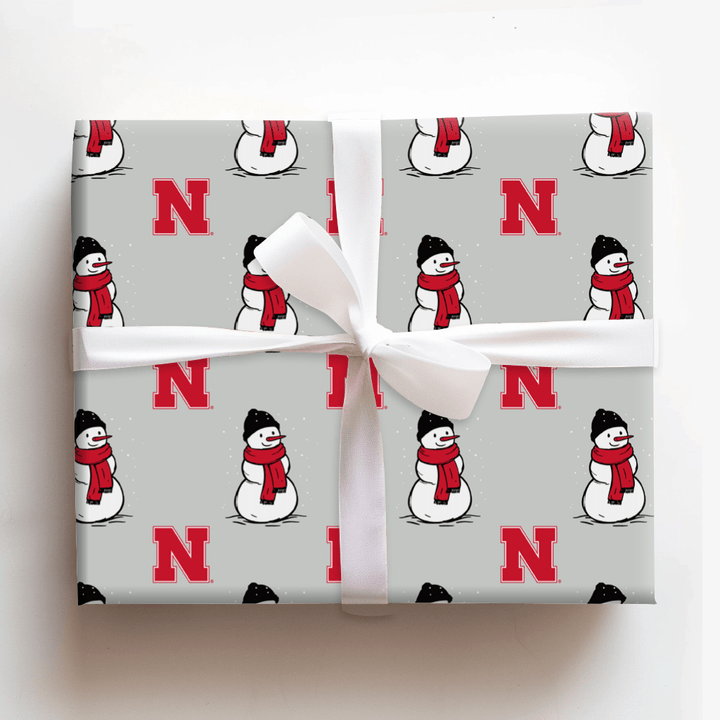 Nebraska Snowman - Wrapping Paper - Aspen & Arlo