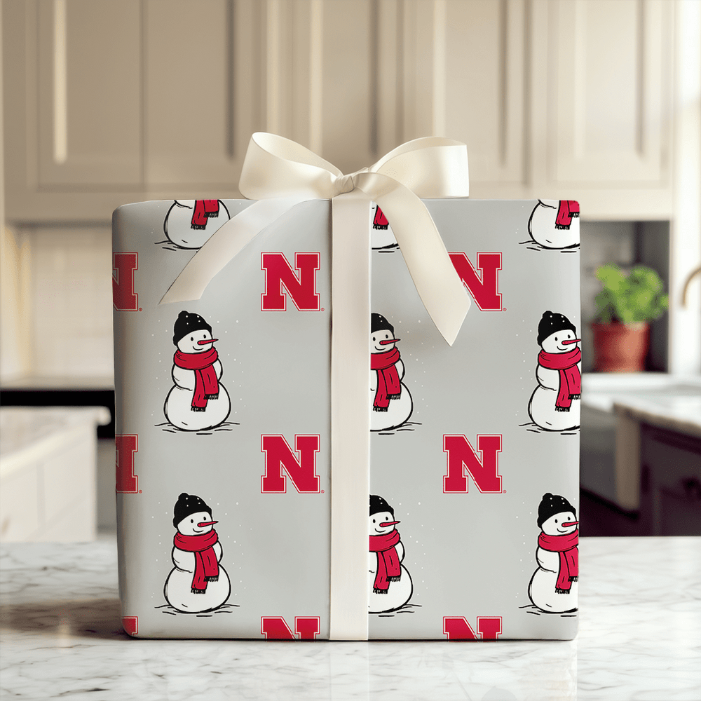 Nebraska Snowman - Wrapping Paper - Aspen & Arlo