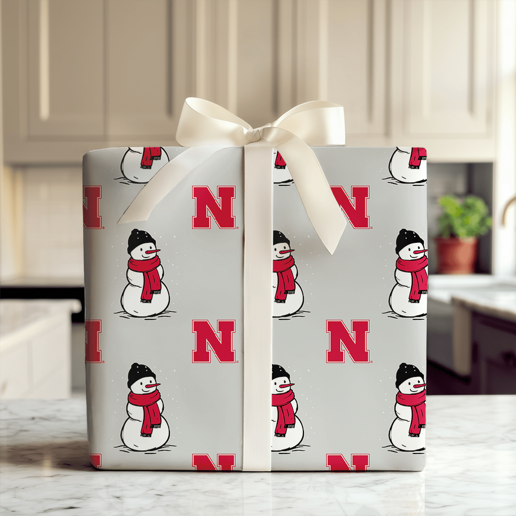 Nebraska Snowman - Wrapping Paper - Aspen & Arlo