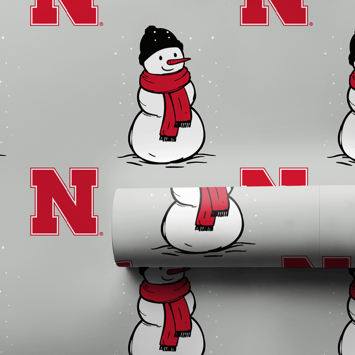 Nebraska Snowman - Wrapping Paper - Aspen & Arlo