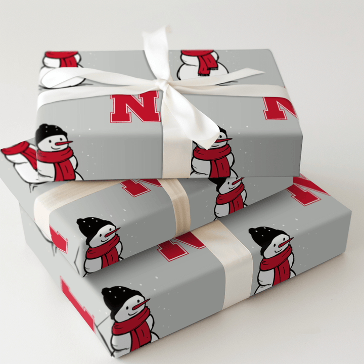 Nebraska Snowman - Wrapping Paper - Aspen & Arlo