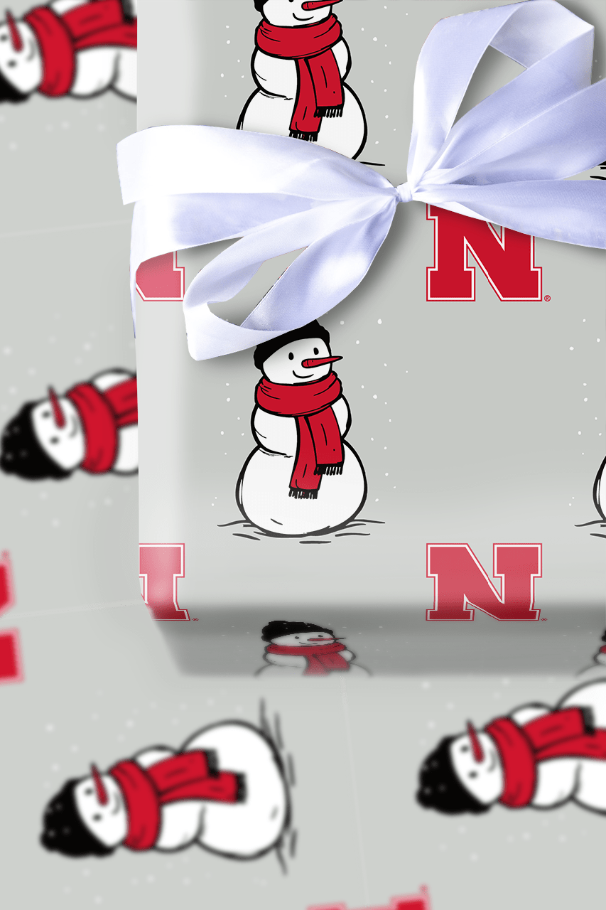Nebraska Snowman - Wrapping Paper - Aspen & Arlo