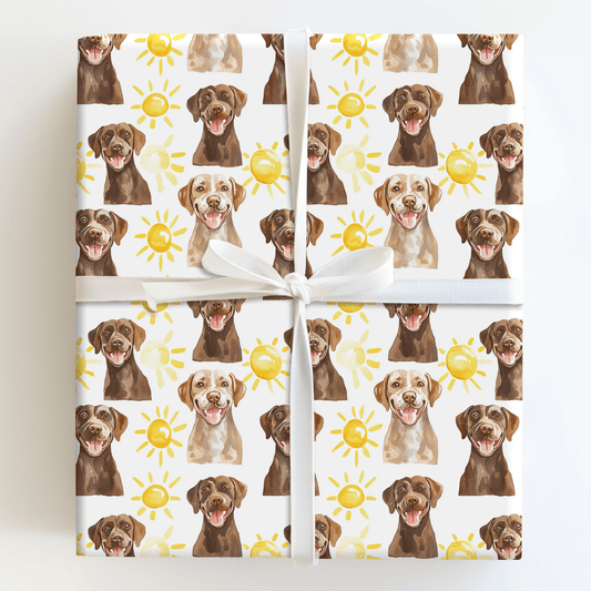 Sunny Day with the Brown Labs - Wrapping Paper - Aspen & Arlo
