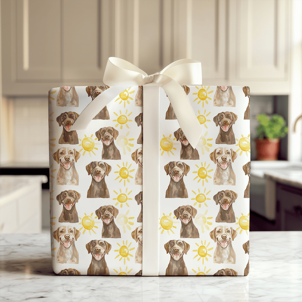 Sunny Day with the Brown Labs - Wrapping Paper - Aspen & Arlo