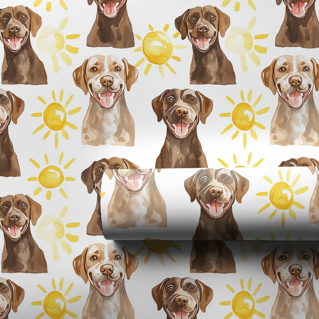 Sunny Day with the Brown Labs - Wrapping Paper - Aspen & Arlo