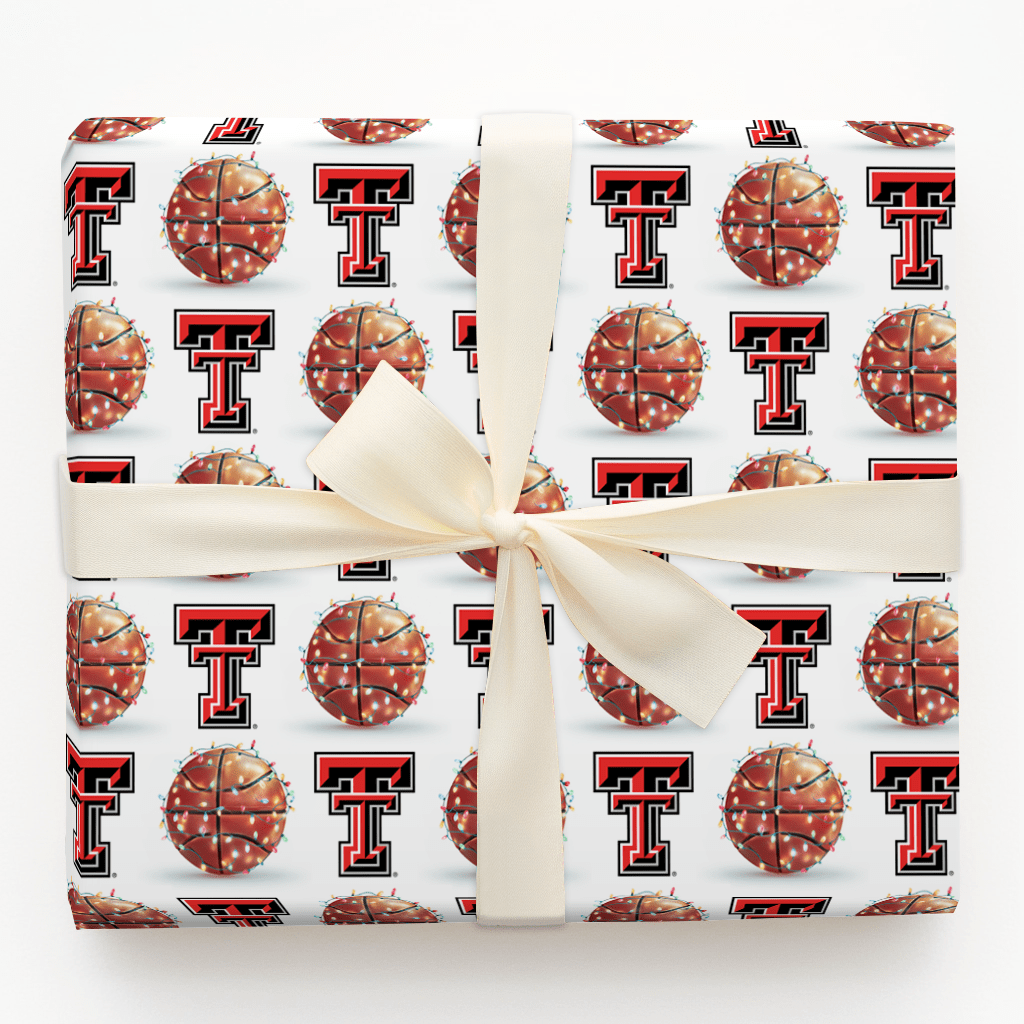 Holiday Hoops Red Raiders - Wrapping Paper - Aspen & Arlo