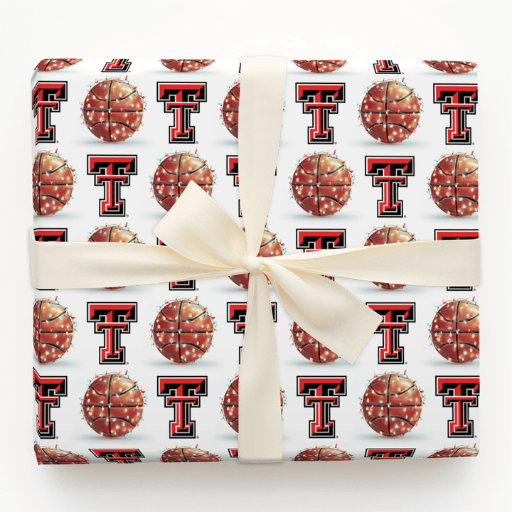 Holiday Hoops Red Raiders - Wrapping Paper - Aspen & Arlo