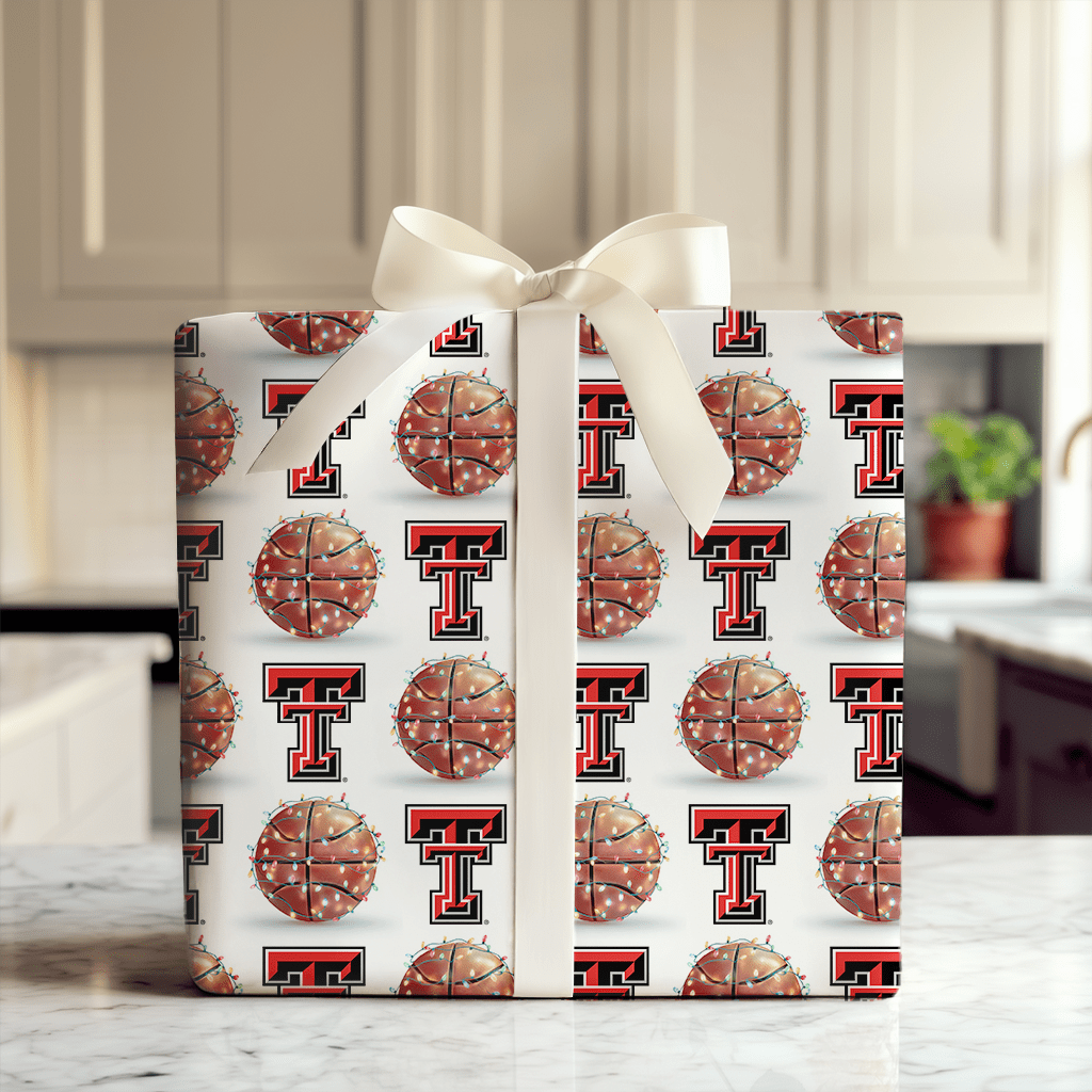 Holiday Hoops Red Raiders - Wrapping Paper - Aspen & Arlo