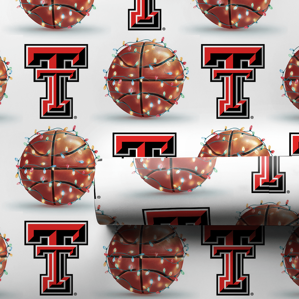 Holiday Hoops Red Raiders - Wrapping Paper - Aspen & Arlo