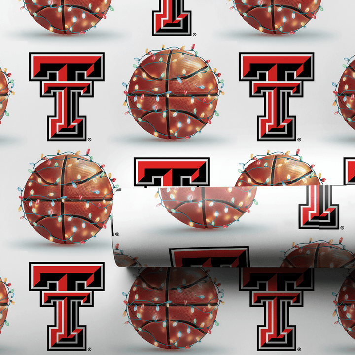 Holiday Hoops Red Raiders - Wrapping Paper - Aspen & Arlo