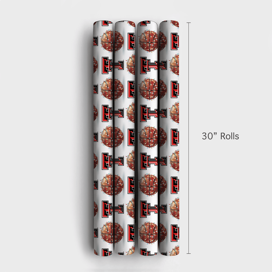Holiday Hoops Red Raiders - Wrapping Paper - Aspen & Arlo