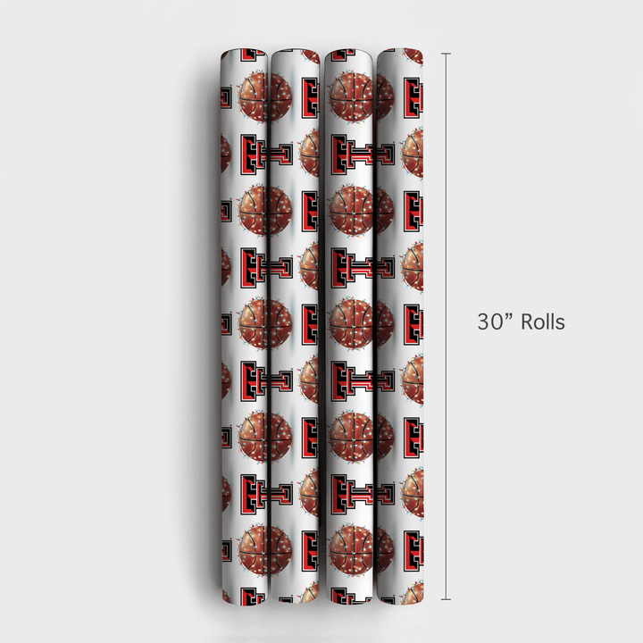 Holiday Hoops Red Raiders - Wrapping Paper - Aspen & Arlo