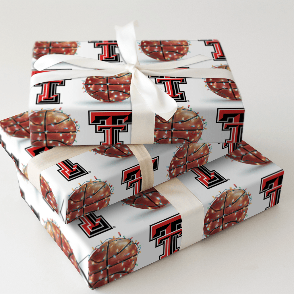 Holiday Hoops Red Raiders - Wrapping Paper - Aspen & Arlo