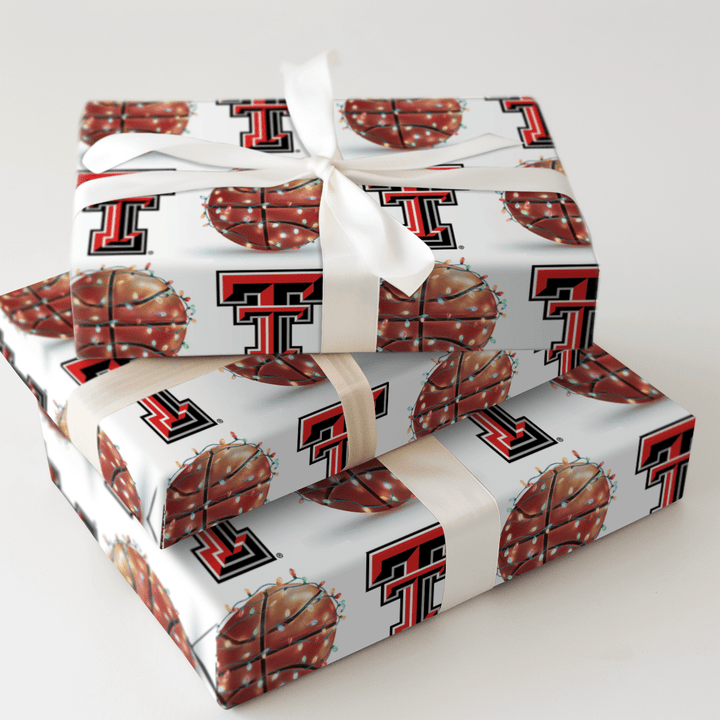 Holiday Hoops Red Raiders - Wrapping Paper - Aspen & Arlo