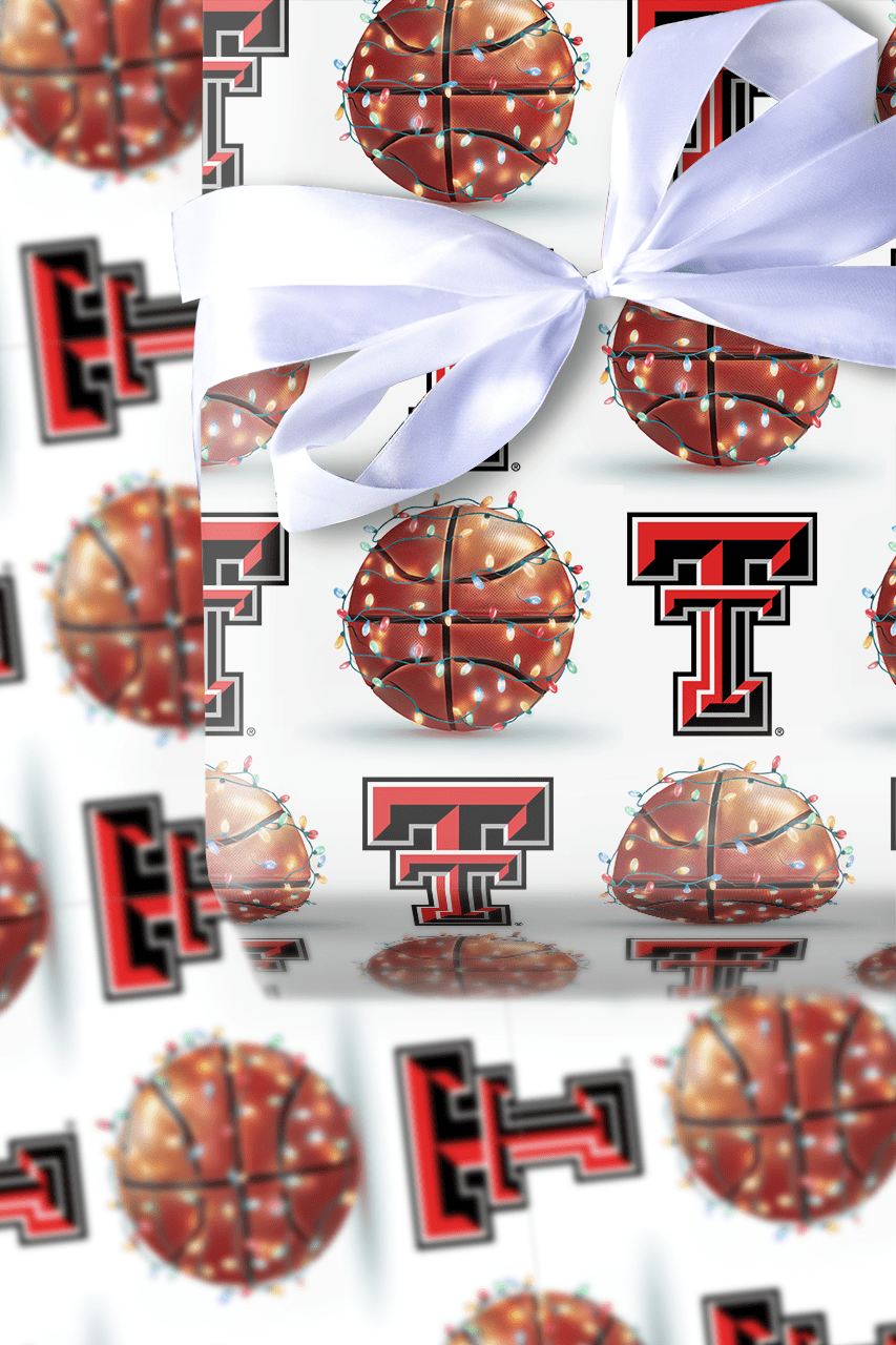 Holiday Hoops Red Raiders - Wrapping Paper - Aspen & Arlo