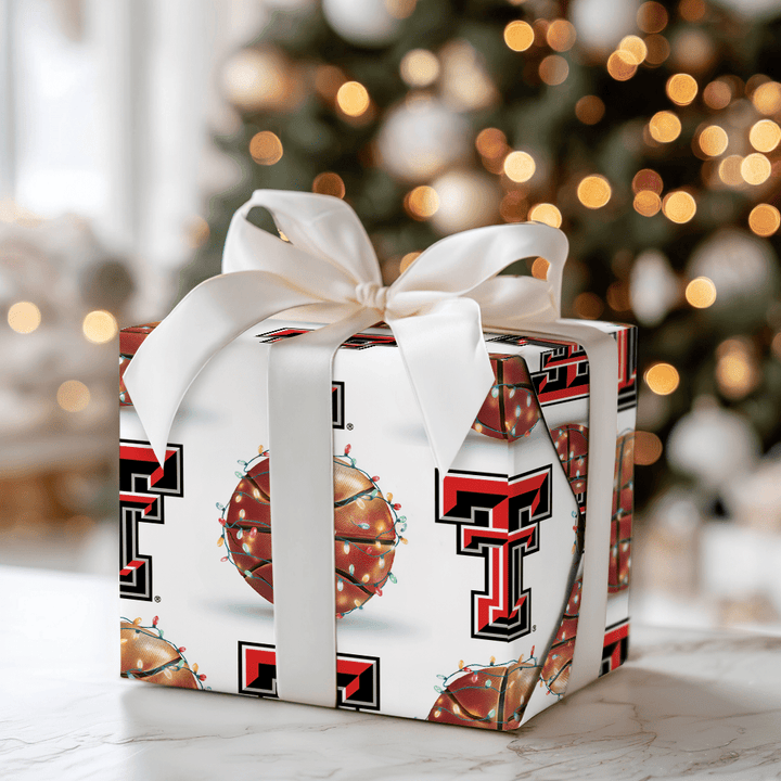 Holiday Hoops Red Raiders - Wrapping Paper - Aspen & Arlo